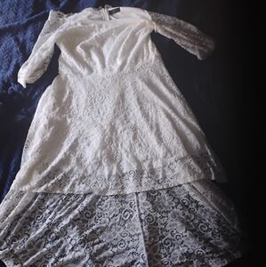 Elegant White Lace Dress